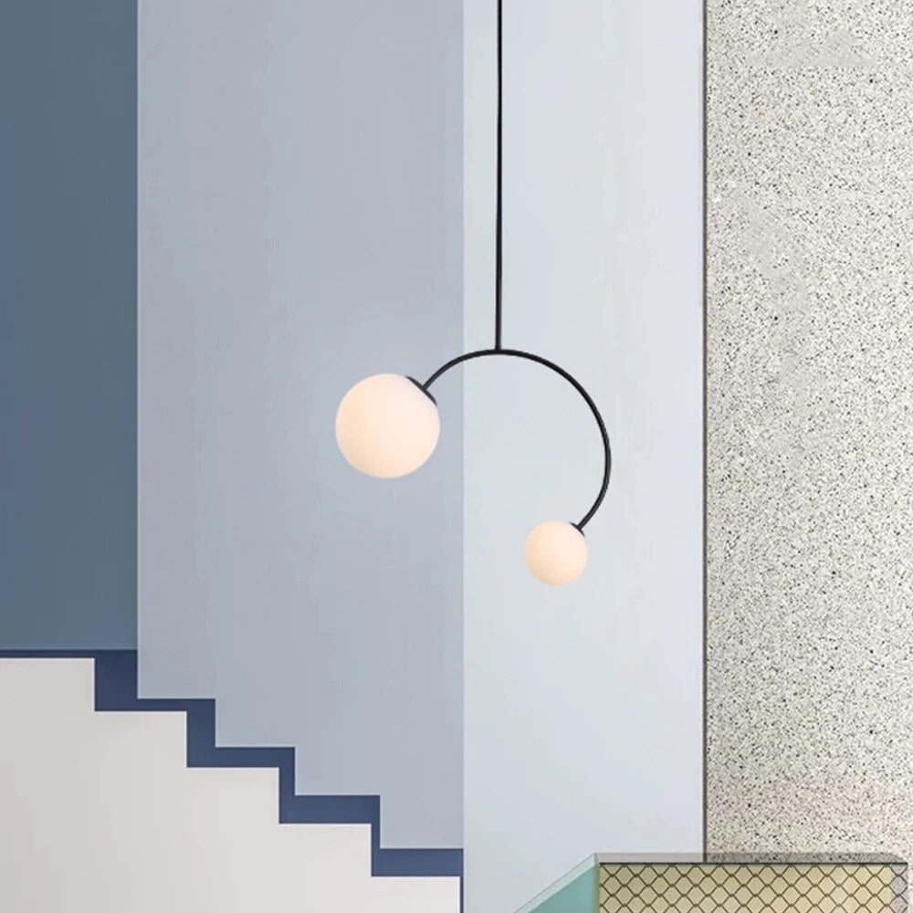 lustre c forme décoration éclairage led - vue 6 sur 7