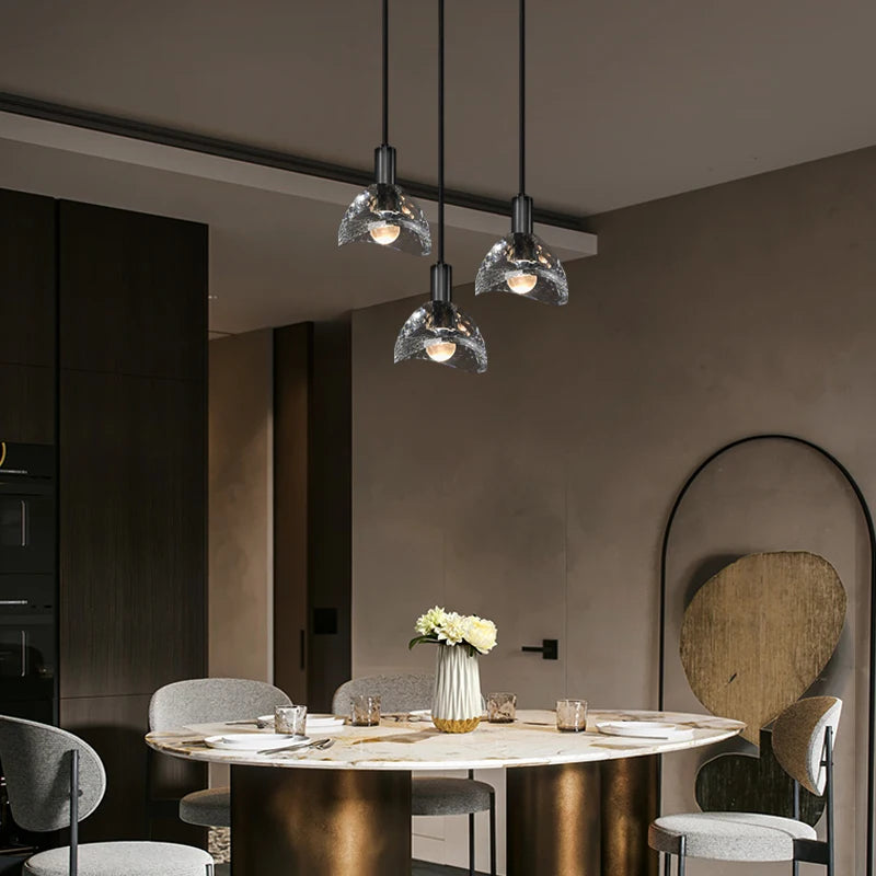 lustre en cristal moderne avec éclairage led décoratif intérieur - vue 5 sur 8