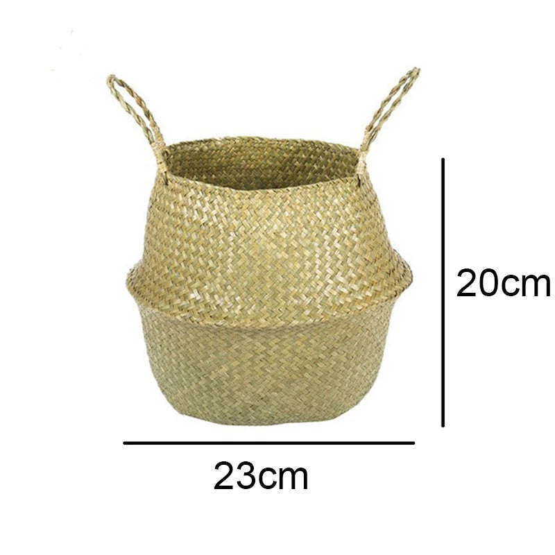 panier pliable en rotin pour rangement fleurs et accessoires - vue 13 sur 14