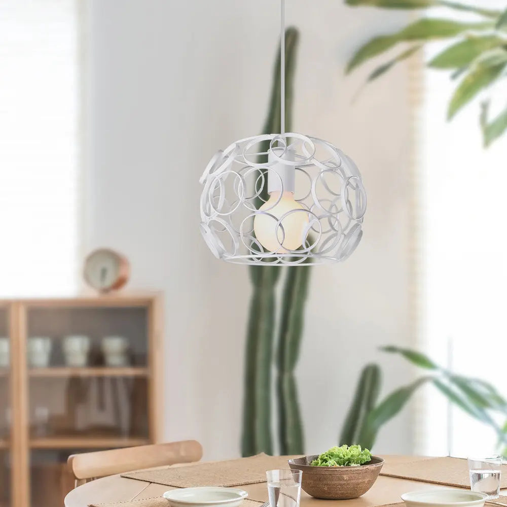 luminaire suspendu industriel rétro avec cage métallique led moderne - vue 7 sur 8