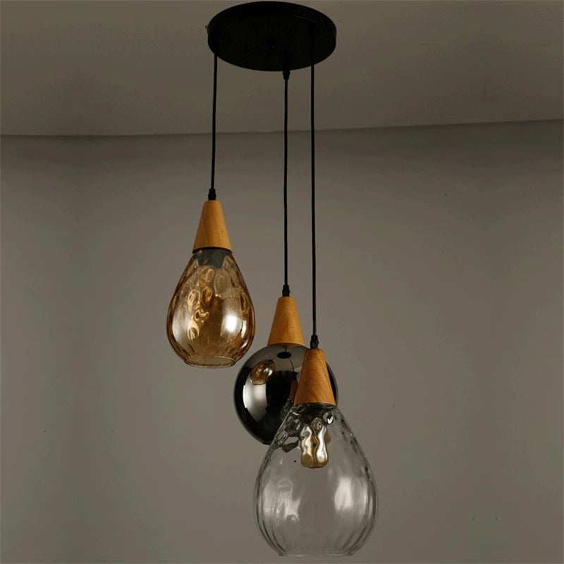 suspension en verre grain d'eau nordique rétro décoratives - vue 5 sur 21
