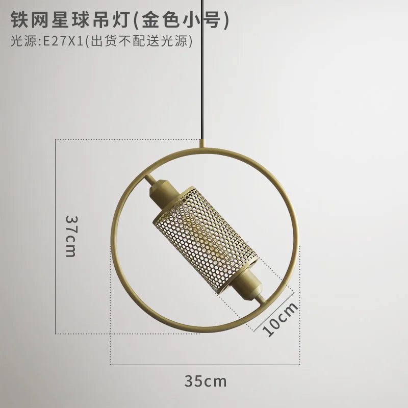 Vintage round iron pendant light for creative home decor