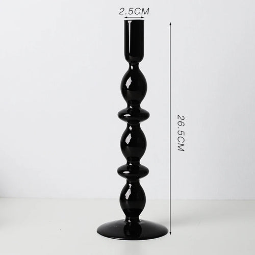 Nordic Glass candle holders, romantic Dinner home decoration, candlestick for birthday wedding, candle holder portavelas decor - vue 24 sur 31