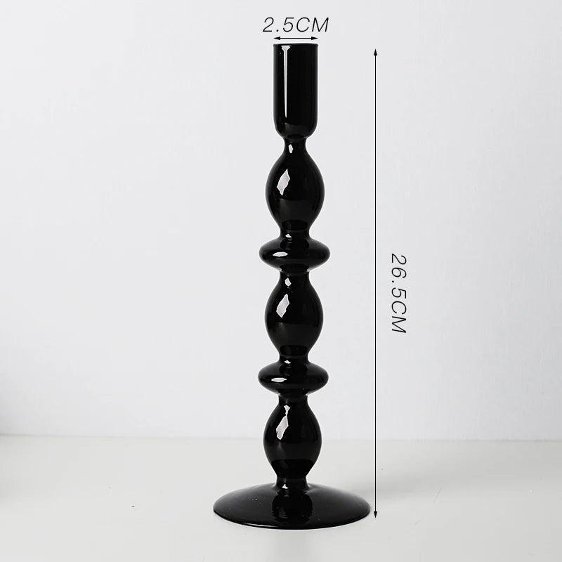 Nordic Glass candle holders, romantic Dinner home decoration, candlestick for birthday wedding, candle holder portavelas decor - vue 23 sur 31