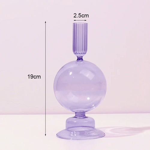 bougeoir en verre pour décoration romantique et festive - vue 11 sur 15