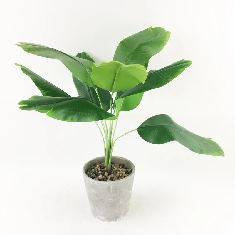 grandes plantes artificielles monstera et bananier pour décoration intérieure - vue 4 sur 9