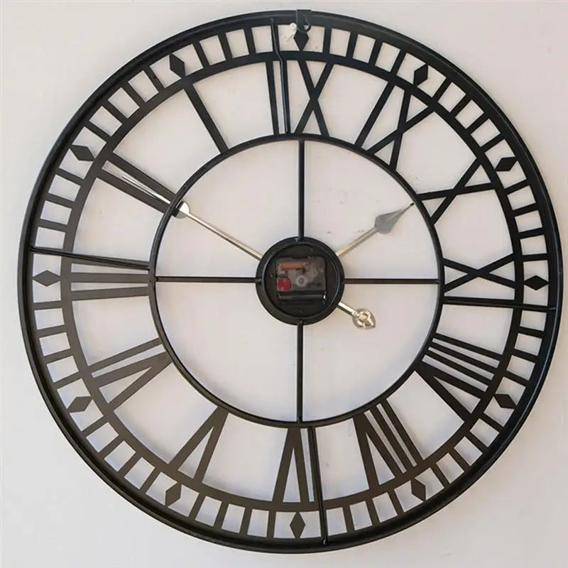 horloge murale en métal chiffres romains décorative silencieuse - vue 8 sur 7