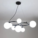 lustre moderne en verre transparent avec cordon métallique réglable