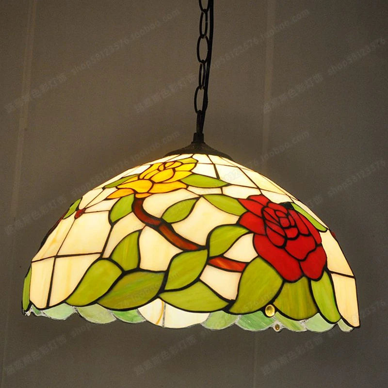 lustre en verre de pivoine style européen moderne décoratif - vue 3 sur 6