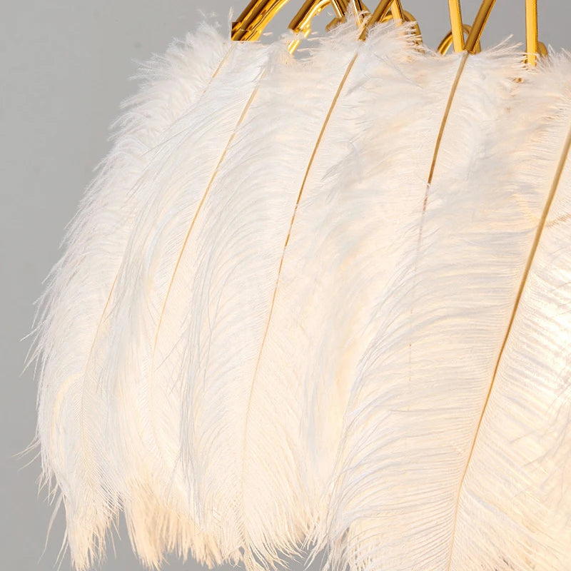 suspension moderne romantique en plumes pour décoration intérieure - vue 7 sur 8