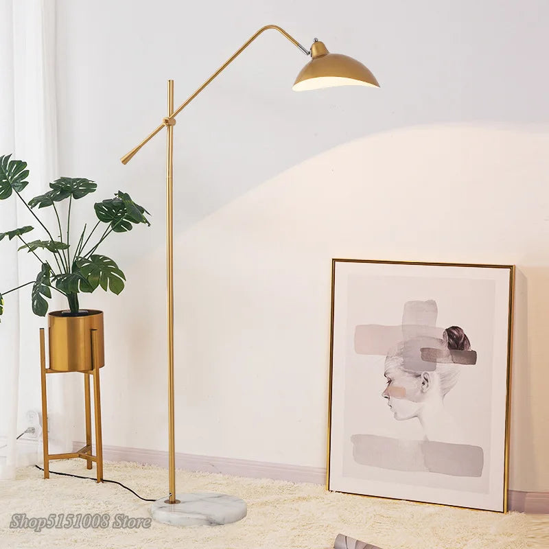 Lampadaire nordique Simple en or - vue 3 sur 8
