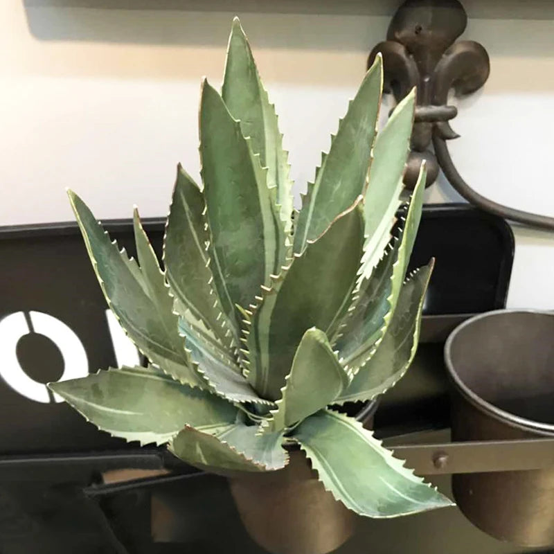 plantes succulentes artificielles décoratives en plastique à épines de lotus - vue 9 sur 11
