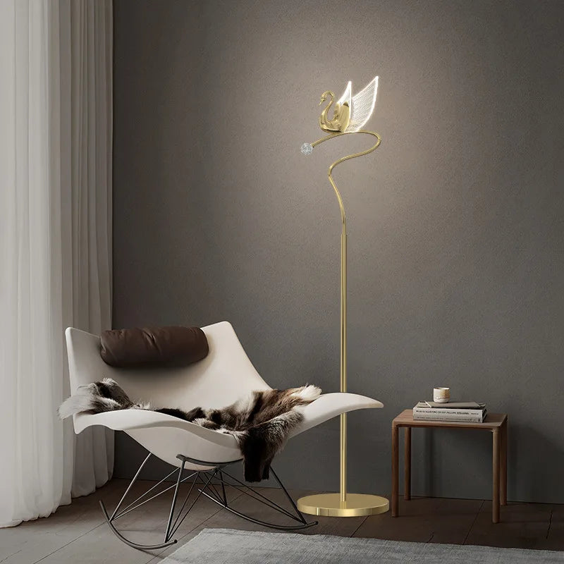 lampadaire nordique postmoderne luxe simple hôtel éclairage cygne