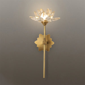 Luxury crystal LED wall light in creative Chinese lotus style