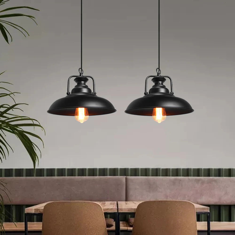 suspension loft industriel vintage lampe lustre rétro éclairage abat-jour - vue 5 sur 7