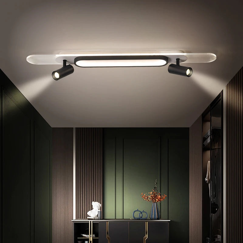 plafond moderne à leds avec spots pour maison - vue 5 sur 9