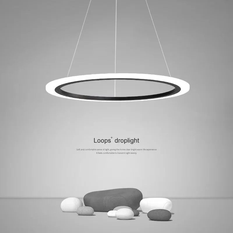 lustre circulaire moderne à anneau unique éclairage led - vue 5 sur 9