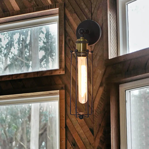 Vintage industriel applique murale LED lumière rétro Loft appliques E27 fer abat-jour Cage garde applique lumières intérieures éclairage Wandlamp - vue 3 sur 6