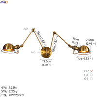 iwhd 2 heads vintage industrial loft LED wall light
