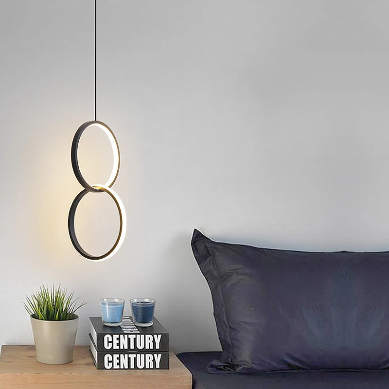 suspension ronde moderne pour éclairage latéral led