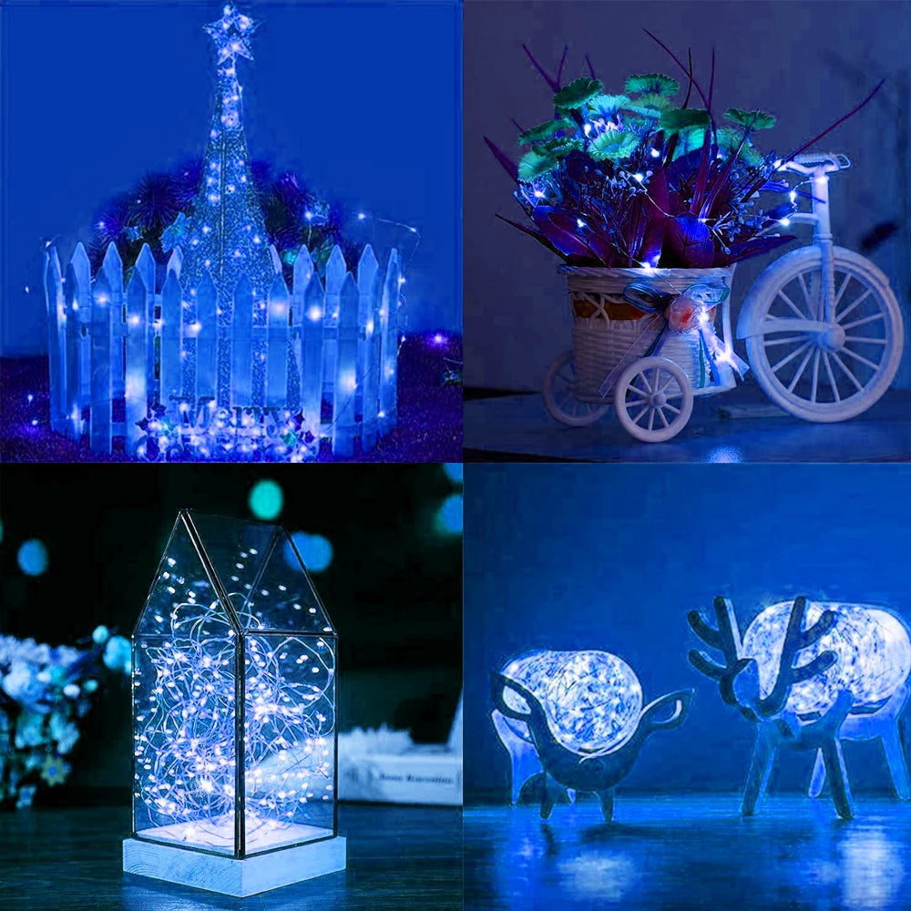 guirlande lumineuse à led en fil de cuivre pour fête mariage et noël - vue 4 sur 5