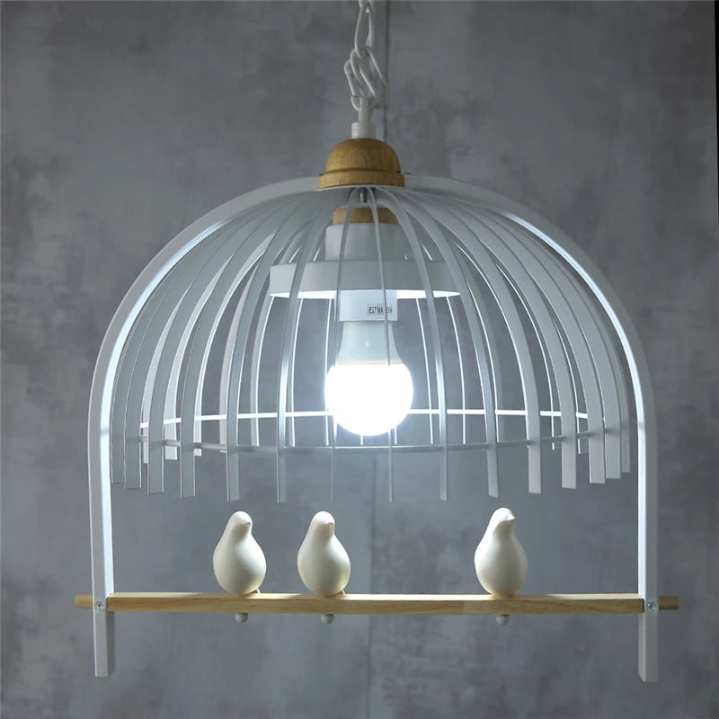 suspension moderne en fer pour oiseaux et décoration intérieure - vue 4 sur 9