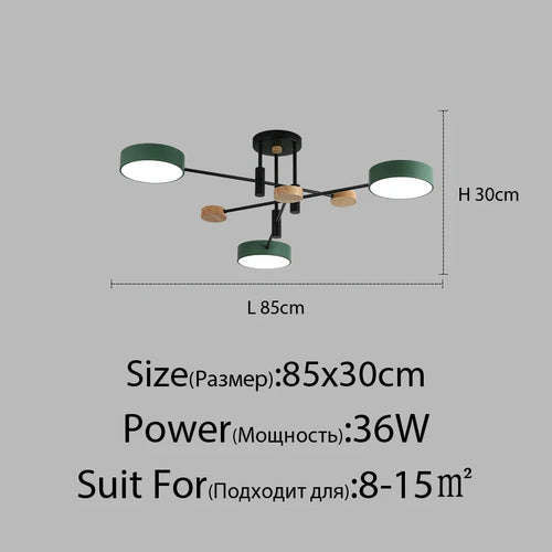 Contemporary nordic LED chandelier in minimalist wrought iron - vue 9 sur 15