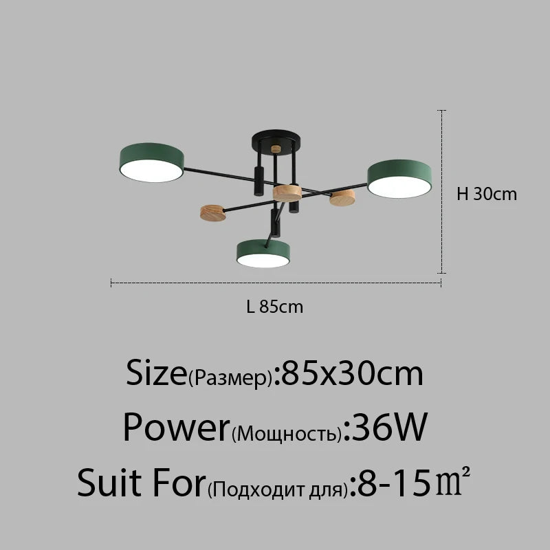 Contemporary nordic LED chandelier in minimalist wrought iron - vue 8 sur 15