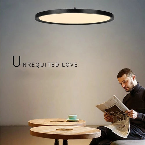 suspension lumières suspendus simple nordique led ronde luminaires en fer - vue 2 sur 7
