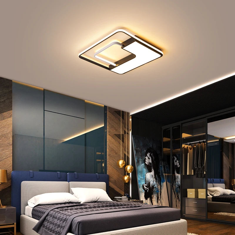 plafonnier led art déco géométrique luxe pour éclairage intérieur - vue 5 sur 13