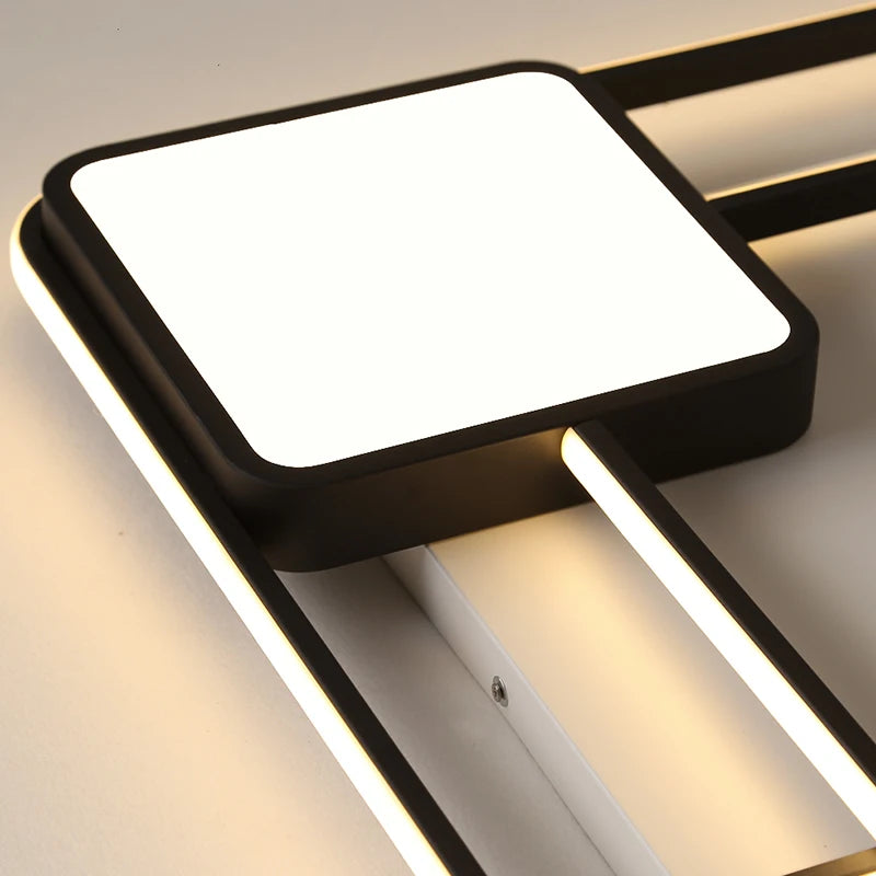 plafonnier led carré et rectangulaire style nordique décoratif - vue 6 sur 9
