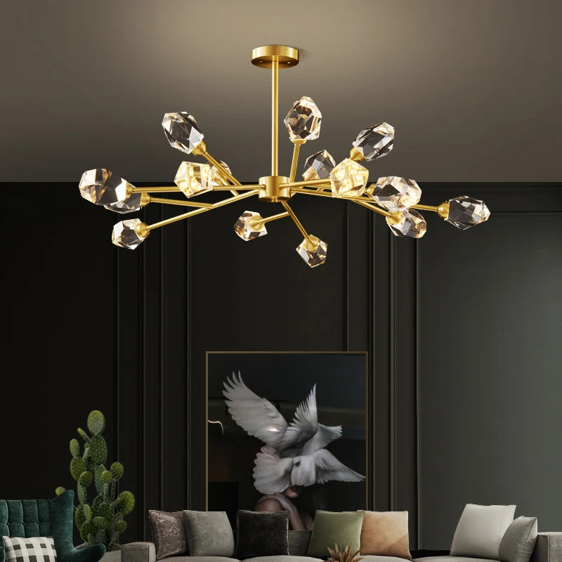 lustre spoutnik design moderne pour décoration intérieure en cristal - vue 3 sur 15