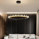 lustre de luxe nordique post-moderne en cristal naturel