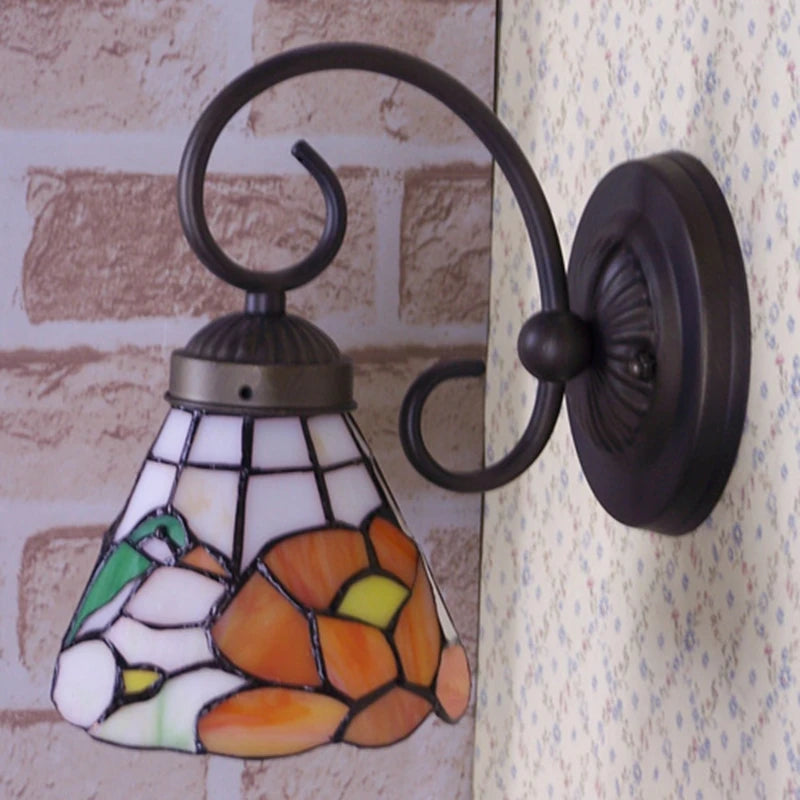 lampe de chevet tiffany oiseau en verre pour décoration intérieure - vue 6 sur 6