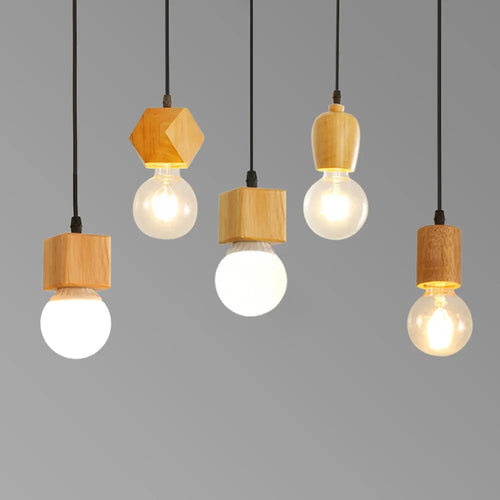 suspension Mengjay Vintage industriel rustique en bois - vue 3 sur 10