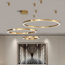 lustre led moderne brossé avec anneau lumineux