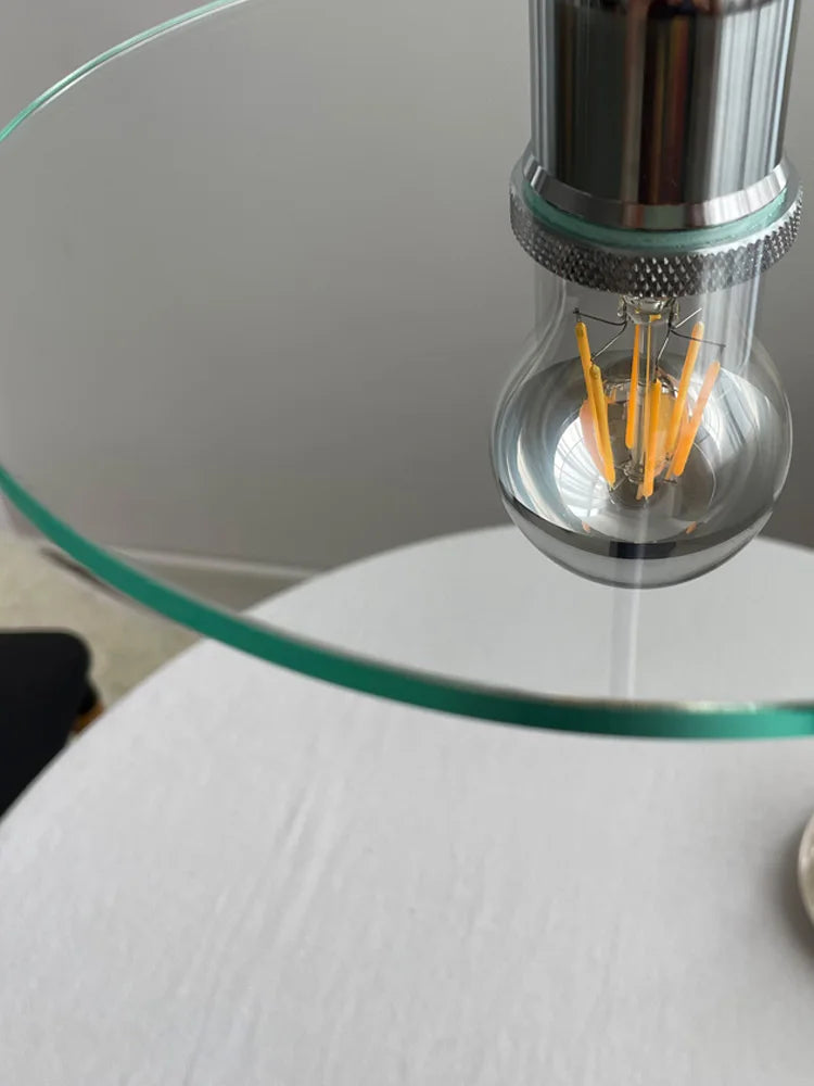 lustre rétro en verre clair suspendu pour décoration café bar - vue 4 sur 6