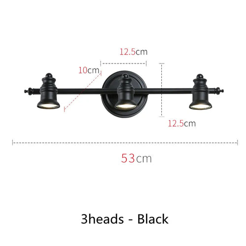 American Bronze Mirror Front Light , Bathroom Wall Lamps Mirror Light ,Powder Room Mirror Wall Lights Lighting LED Makeup Mirror - vue 9 sur 23