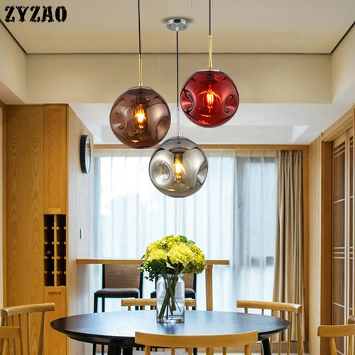Nordic design colourful glass pendant light for interior decor - vue 4 sur 10