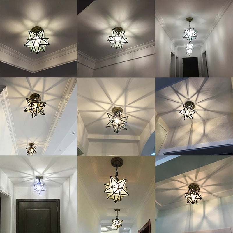 plafonnier pentagramme moderne éclairage étoile pour couloir ou entrée - vue 3 sur 8