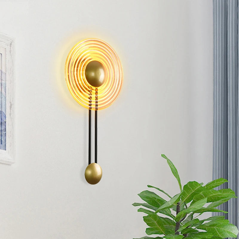 applique murale cloche en métal et verre style européen décoratif - vue 3 sur 7