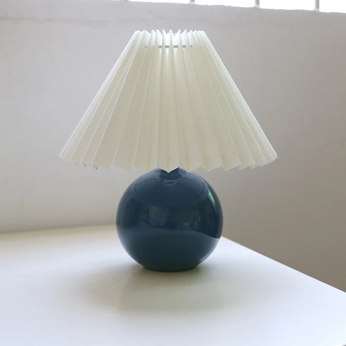 Lampe plissée bois rotin moderne LED bureau et table - vue 18 sur 21