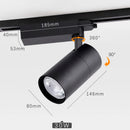 lampe led sur rail avec tige de suspension réglable en aluminium