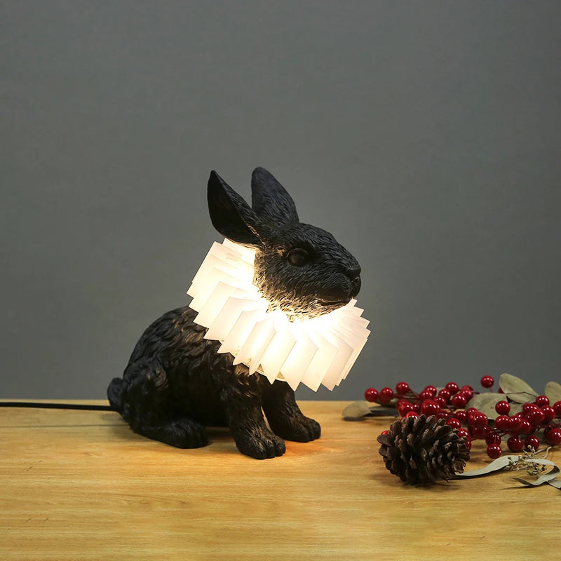 Lampe de table en forme de lapin pour chambre à coucher
