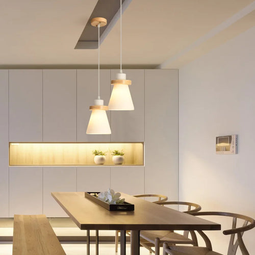 Minimalist Nordic chandelier 3 heads modern Japanese style - vue 6 sur 12