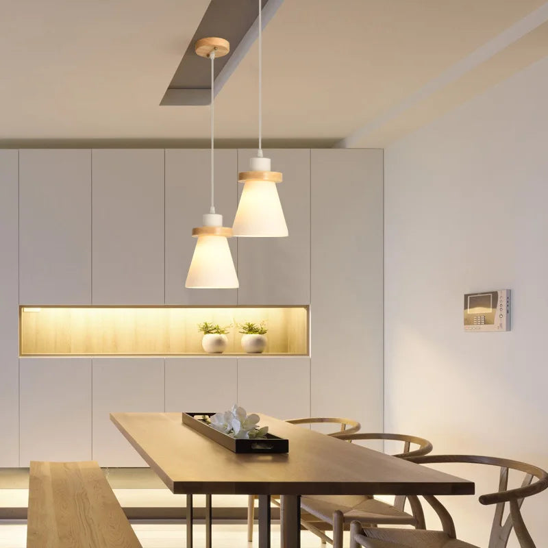 Minimalist Nordic chandelier 3 heads modern Japanese style - vue 6 sur 12