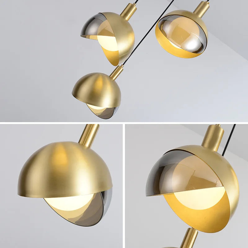 suspension LED en métal doré idéale pour décoration intérieure