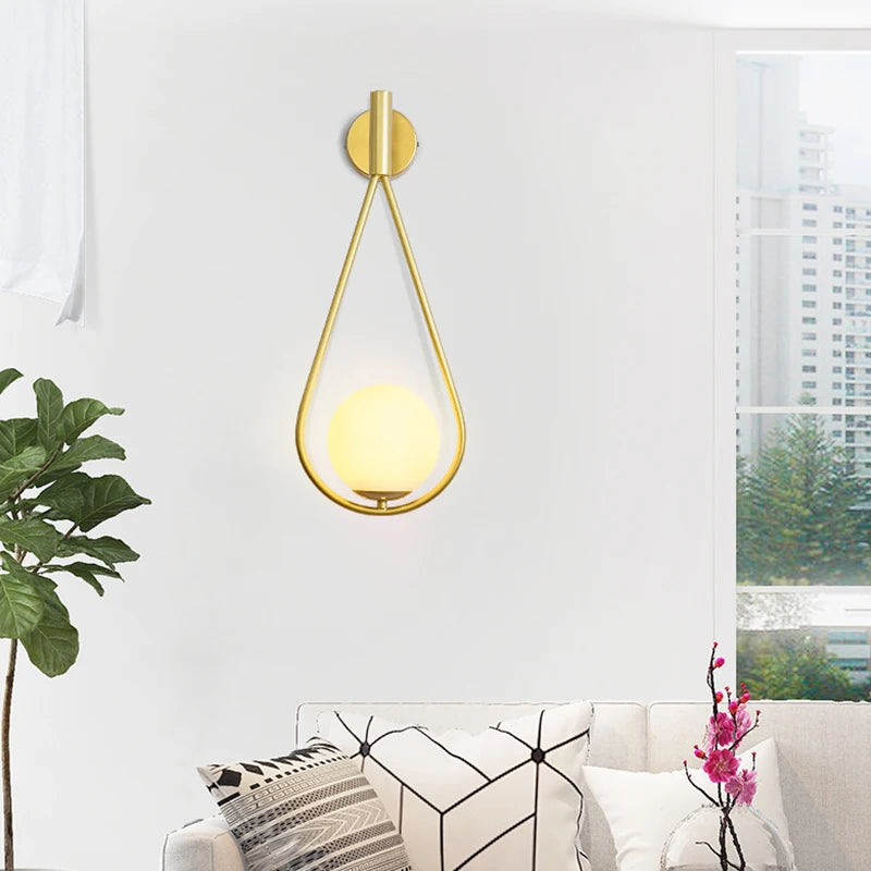 Minimalist nordic glass wall light contemporary creative design - vue 6 sur 10