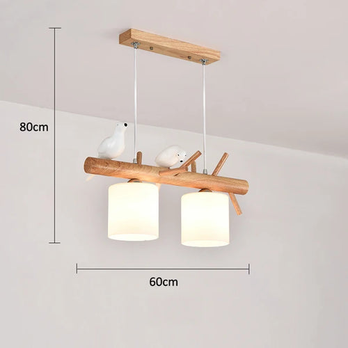 Nordique En Bois Massif PENDENTIF LED Lumière Salle à manger Plafond Lustre Chambre Salon Cuisine Éclairage Intérieur Luminaire