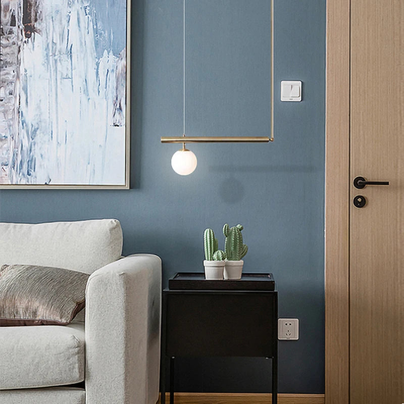 Minimalist postmodern glass chandelier for interior decoration - vue 4 sur 9